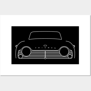 Triumph TR4A classic car outline graphic (white) Posters and Art